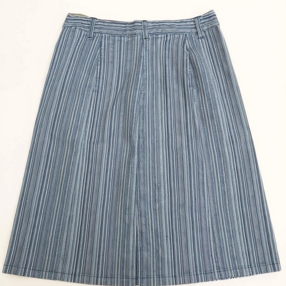Christopher & Banks Blue Striped Denim Aline Stretch Skirt Size 6